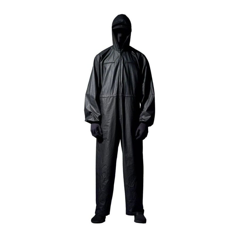 Yeezy Gap Engineered by Balenciaga Coated Cotton Overalls Black Oversized Size L